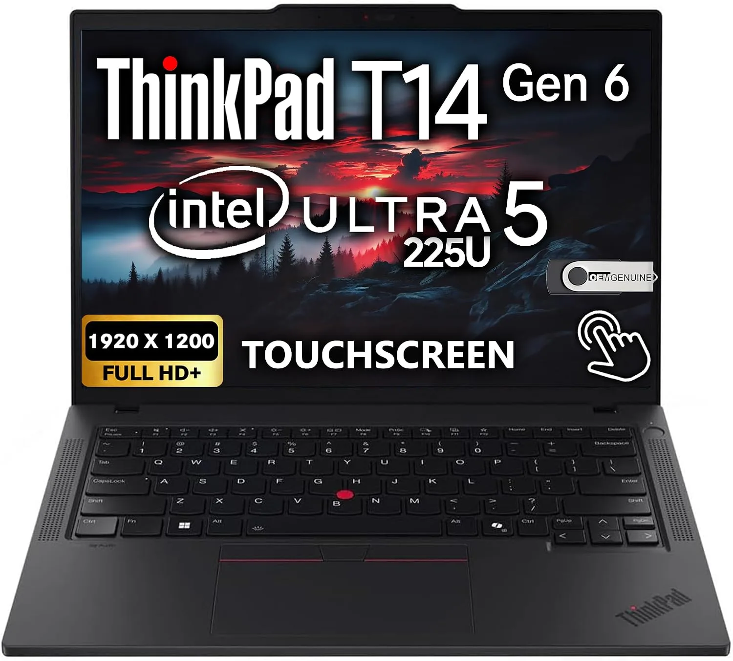 Lenovo ThinkPad T14 Gen 6 Business Laptop 14" FHD+ IPS, Intel Ultra 7 255U, 32GB DDR5 RAM, 1TB SSD, 5MP Webcam, Fingerprint, Backlit, Wi-Fi 6E, 2 Thunderbolt 4, AI PC, W11P