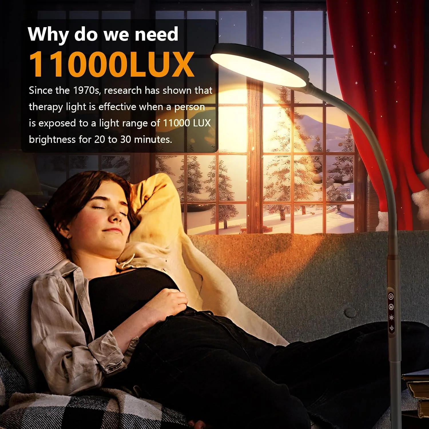 Light Therapy Lamp, 3 in 1 Therapy Floor Lighting, 11000 Lux