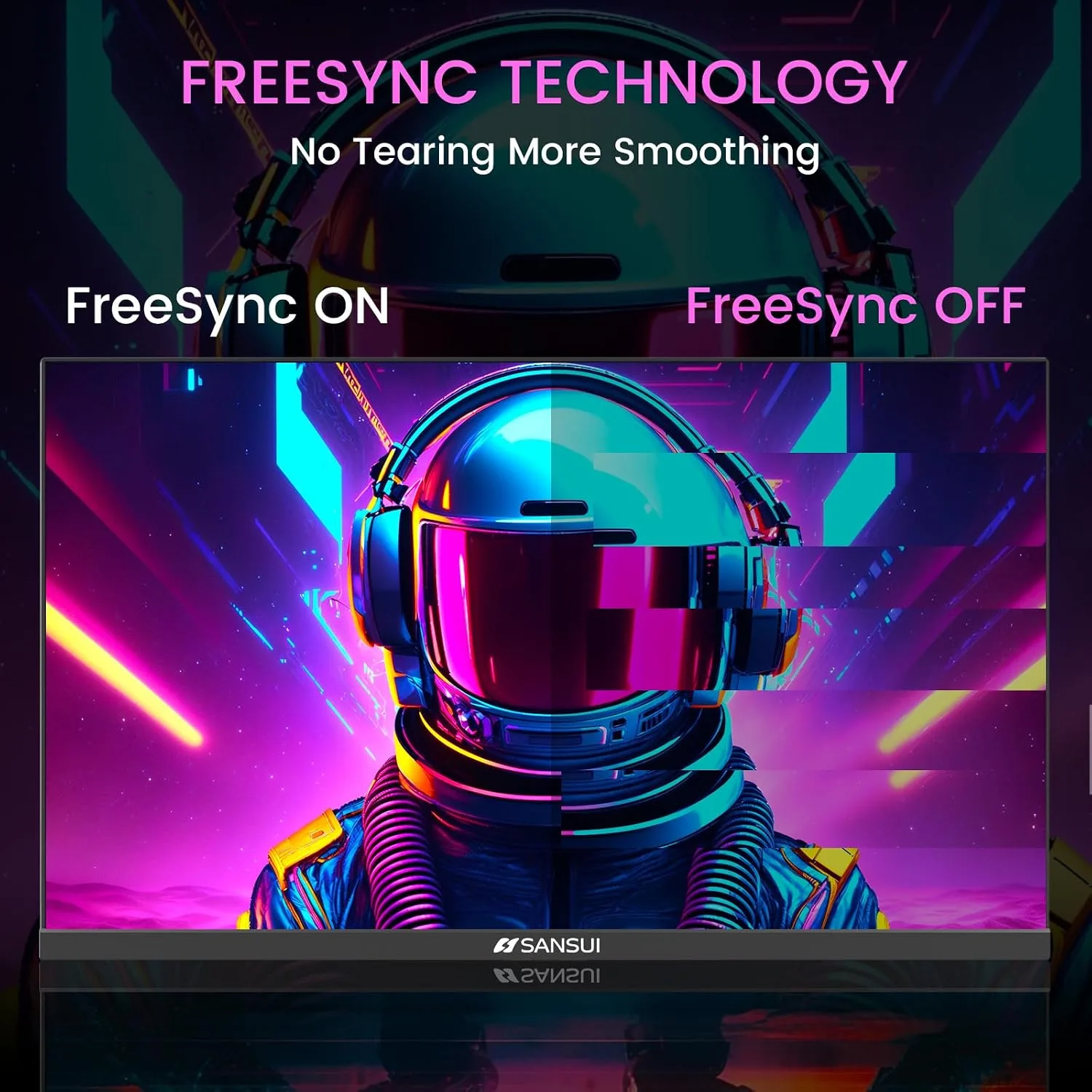 SANSUI 24" 1ms 200Hz Gaming Monitor, 24 Inch PC Monitor FHD 1080P, FreeSync