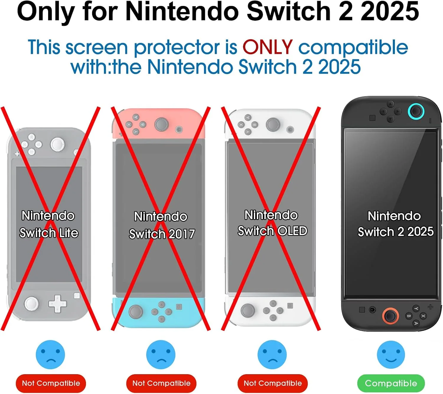 amFilm Tempered Glass Screen Protector Compatible with Nintendo Switch 2