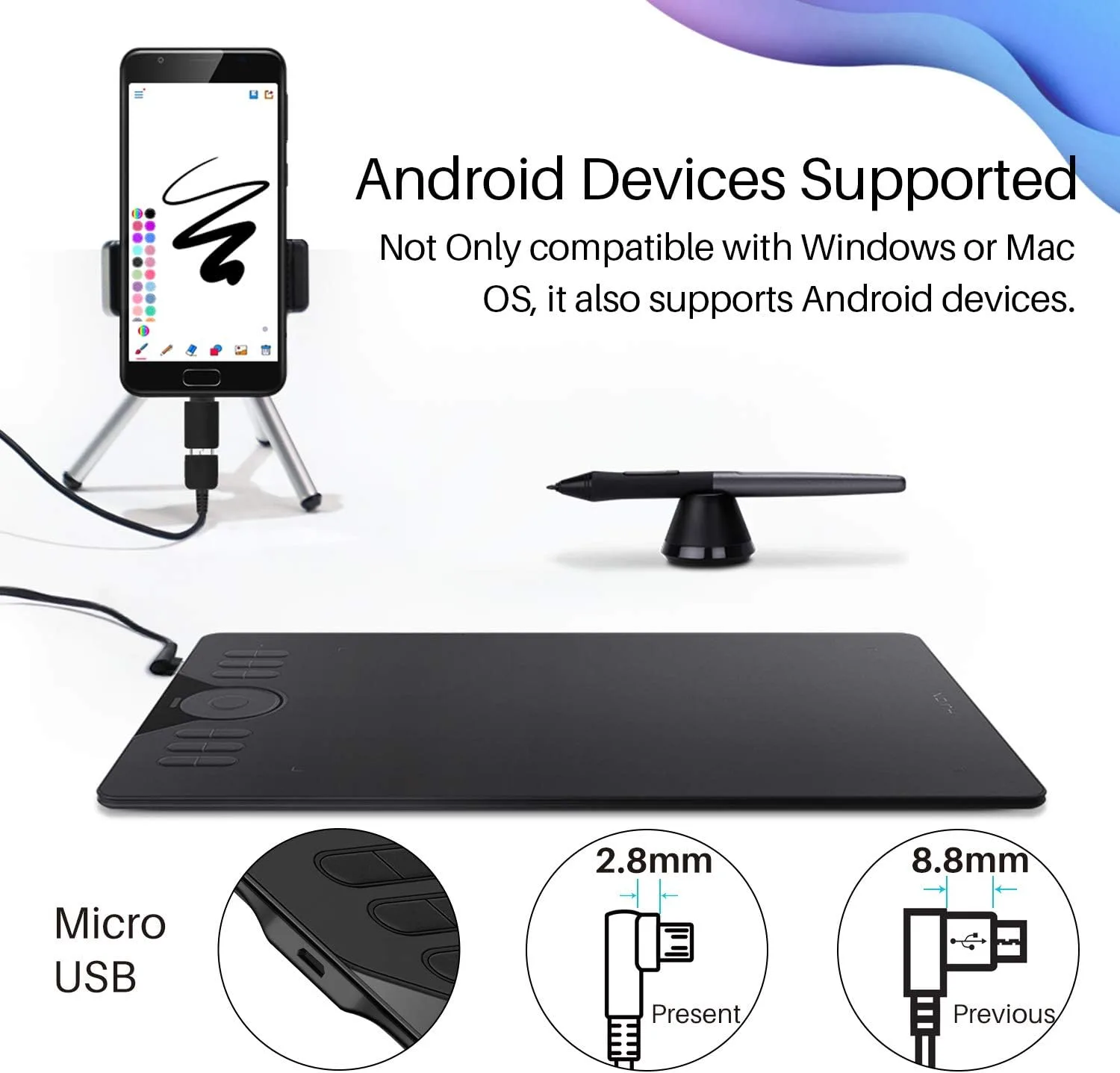 HUION HS610 10x6.25 inch Drawing Tablet 8192 Pen Pressure