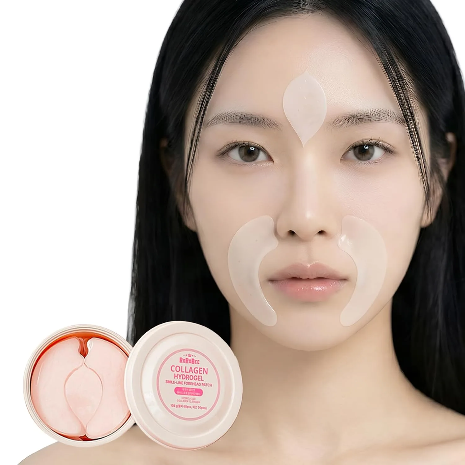 Hydrogel Collagen Face Wrinkle Patches - 90 Sheets Bulk Pack for Daily Korean Skin Care Routine - Targeted Anti-Aging Firming Pads for Smile Lines, Frown Lines & Forehead Care