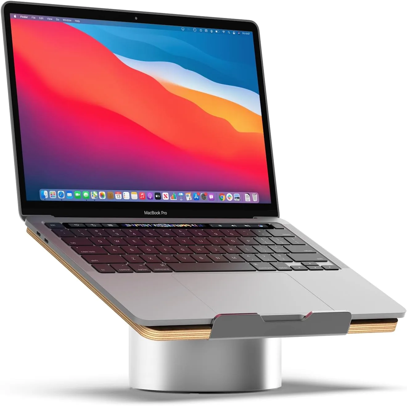 HumanCentric Laptop Riser for Desk, Maple Wood Top Space Gray Aluminum Base