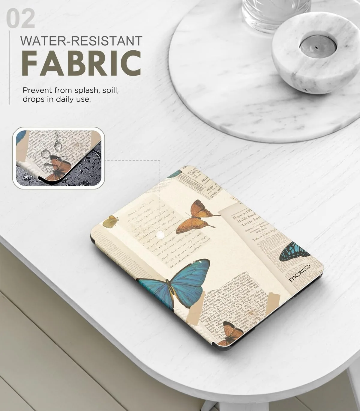 MoKo Case for 7" Kindle Paperwhite 12th Gen 2024/Colorsoft, Retro Butterfly
