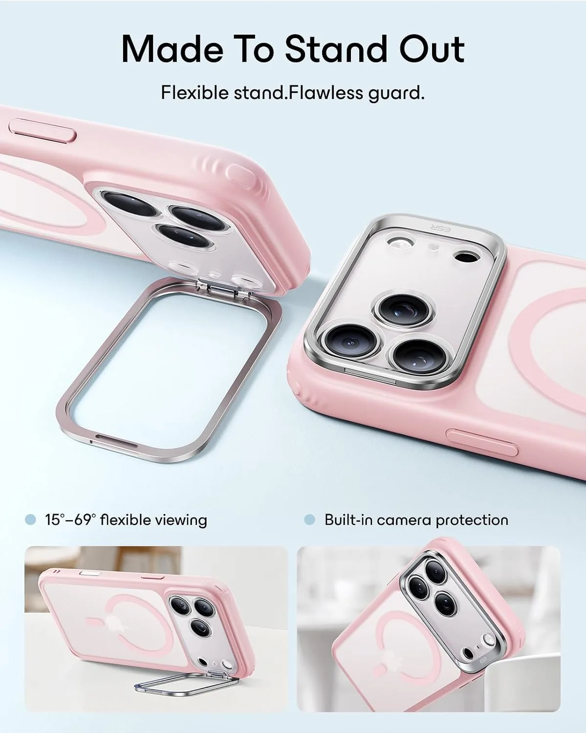 ESR Classic Hybrid for iPhone 18 Pro Max/17 Pro Max Case with Flex Stand