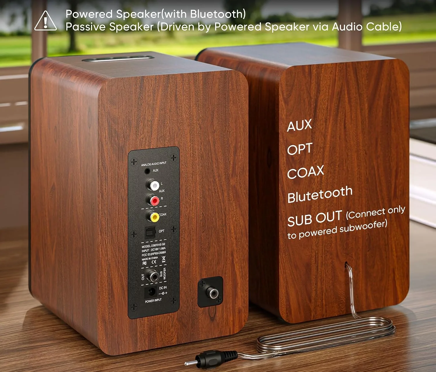 Saiyin Powered Bluetooth Bookshelf Speakers