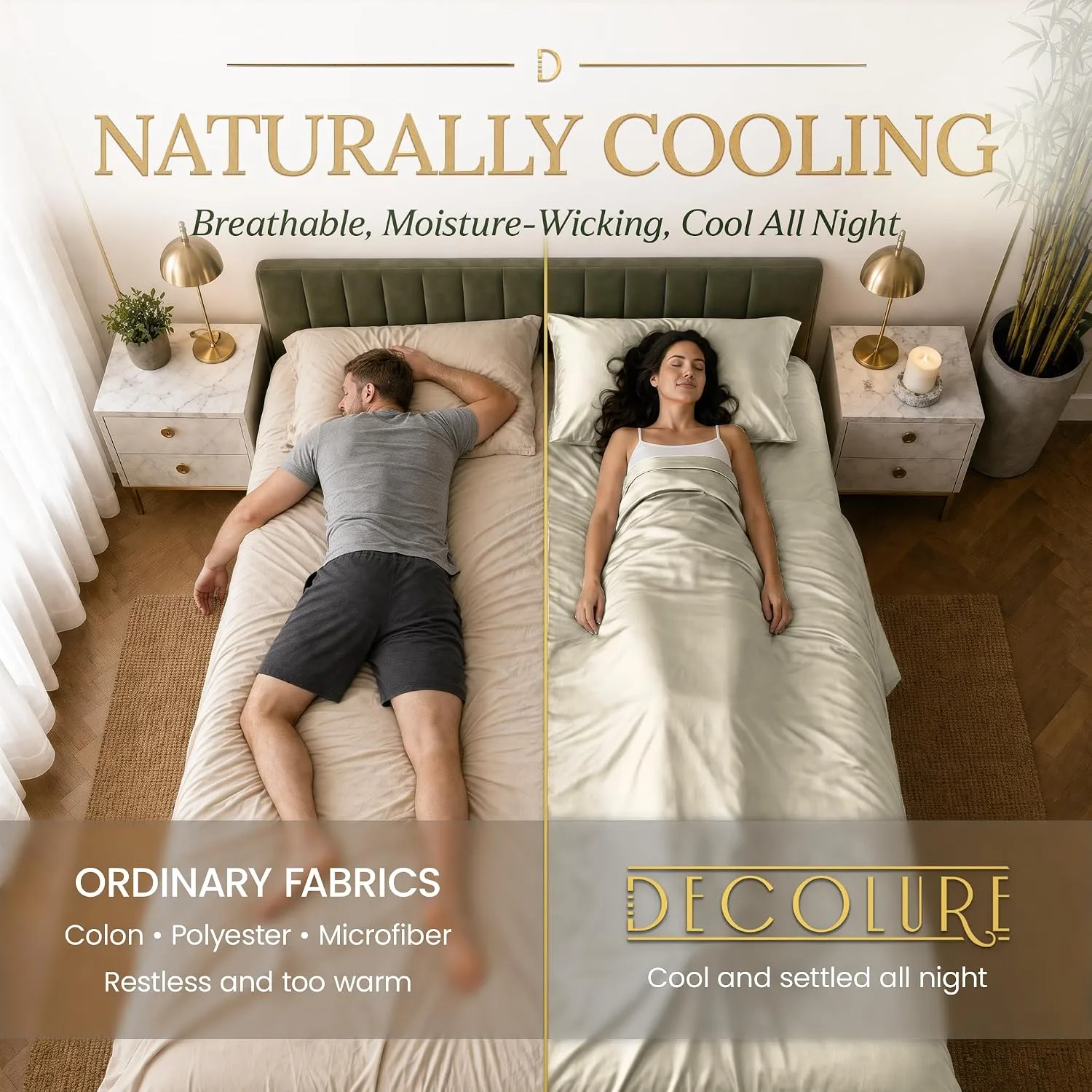 DECOLURE 100% Viscose from Bamboo Sheets King Size | 6 Pc Cooling Bed Set