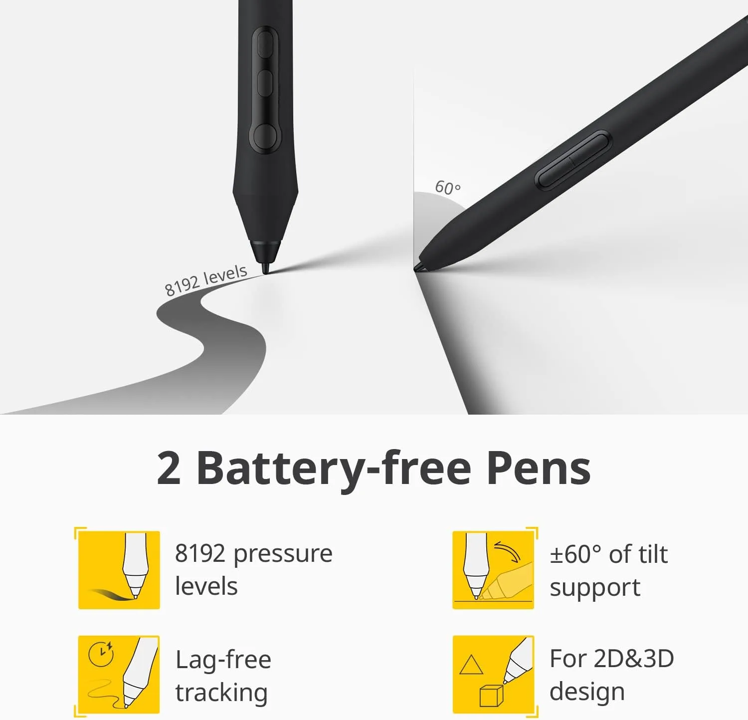 XENCELABS Drawing Tablet Bundle, Computer Graphic Tablets with 40 Customizable Quick Keys, 12" 8mm Ultrathin Pen Tablet with 2 Battery-Free Stylus, 8192 Levels Pressure for Win/Mac/Linux, Black