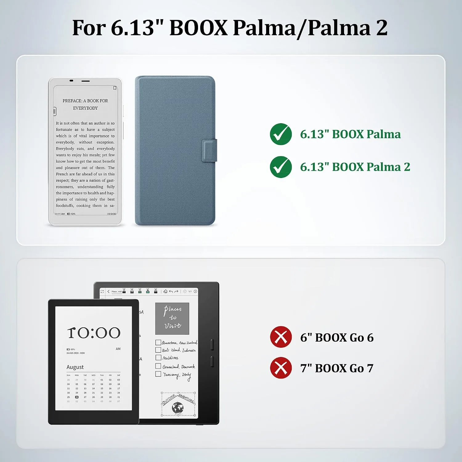 2in1 Case for Onyx BOOX Palma 2 Magnetic Detachable Folio Cover
