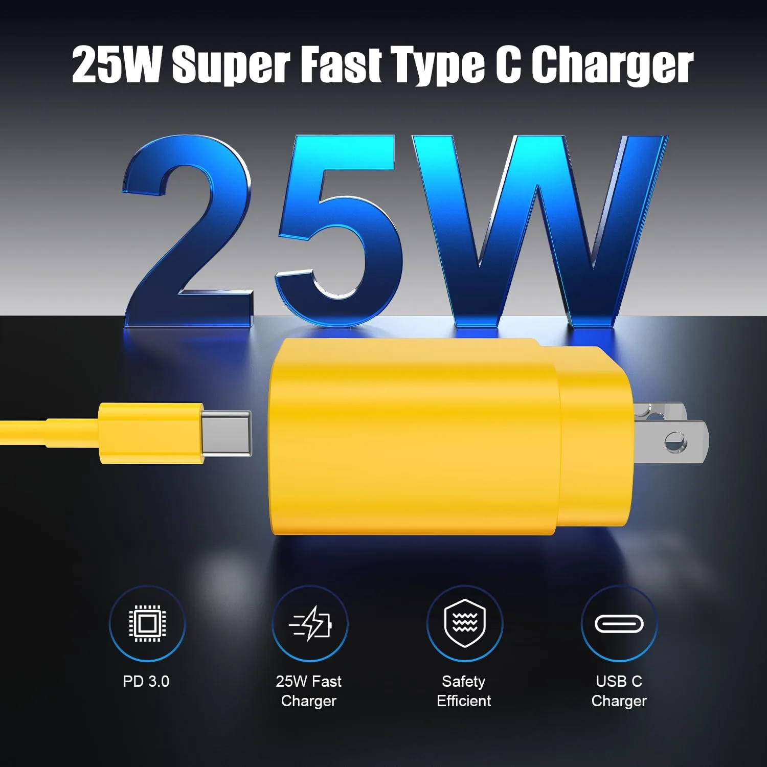 Type C Charger Fast Charging,4Pack 25W Super USB C Fast Charger Block