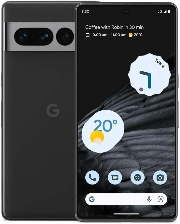 Google Pixel 7 Pro 5G, 128GB + 12GB RAM, Obsidian - Unlocked (GSM Only) (Renewed)