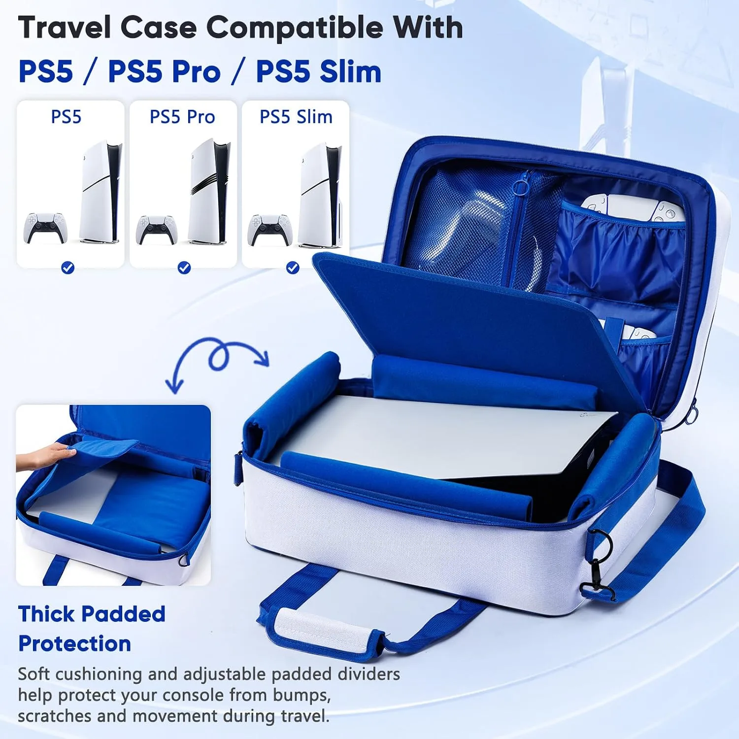 FRECOLSH Carrying Case Compatible with PS5, PS5Pro & PS5 Slim, Travel Bag