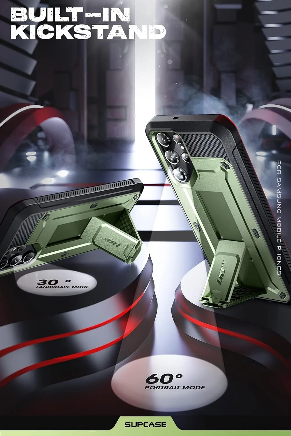 SUPCASE for Galaxy S23 Ultra Case with Built-in Screen Protector, Green