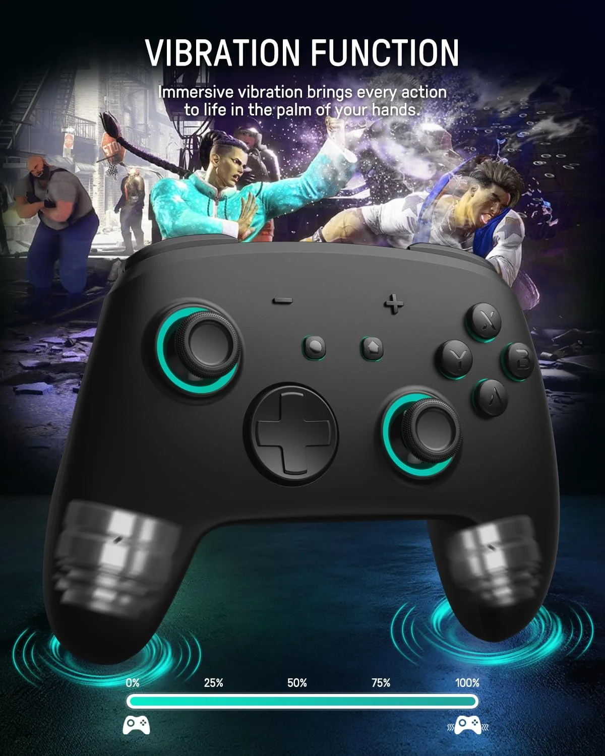 Switch 2 Pro Controller Hall Effect for Switch OLED/2, Wireless Switch Remote with NFC, Firefly Bluetooth Hidden Glow RGB Gamepad with Wake Up,Turbo,Macro Back Buttons,Gyro,Motion & Vibration Control
