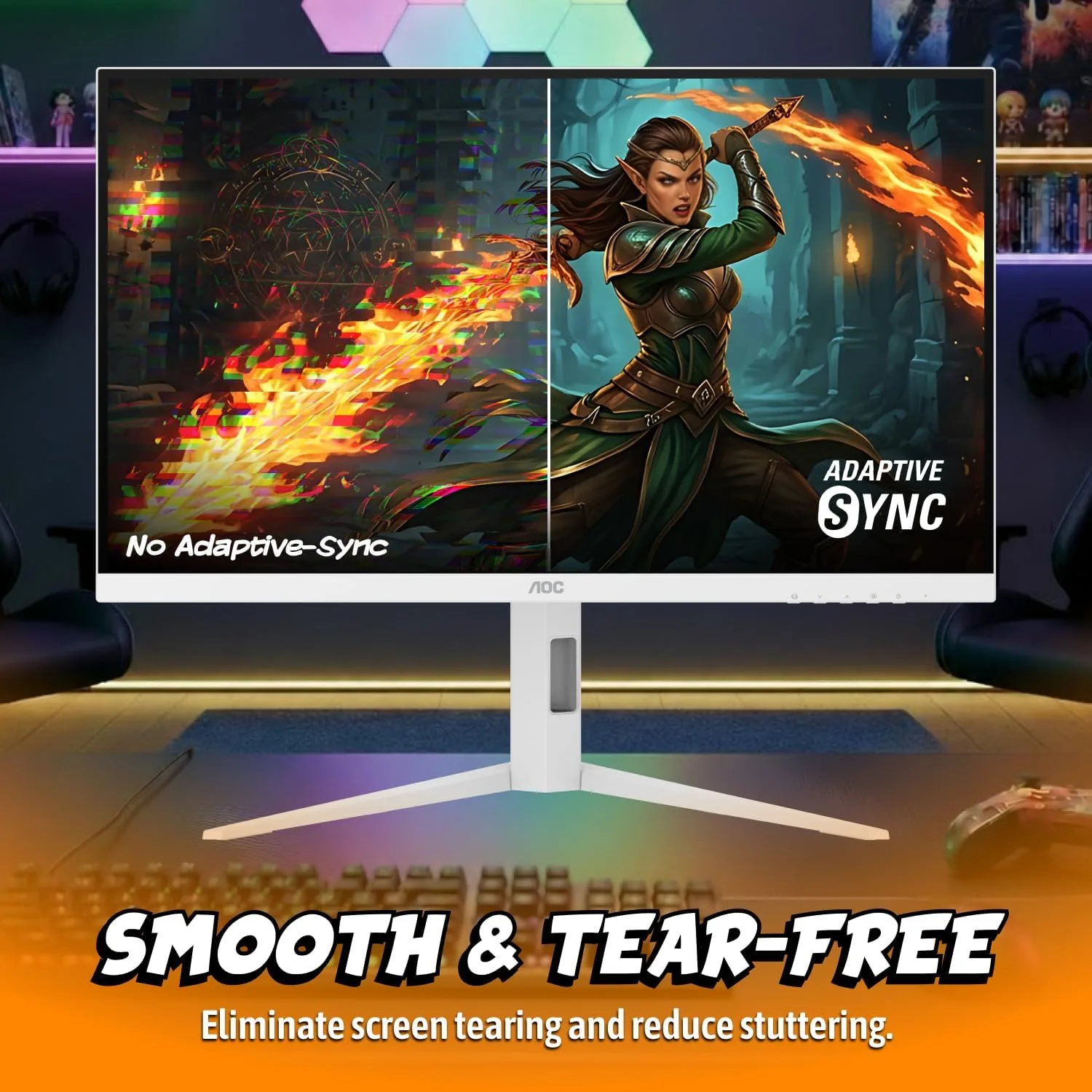 AOC 27 Inch Gaming Monitor QHD 320Hz Mini-LED HDR1000, White, Q27G4SLM/WS
