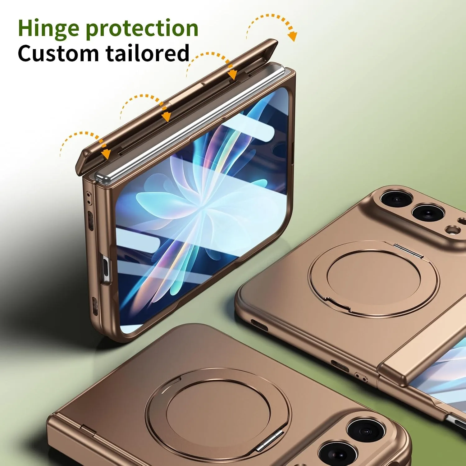 for iPhone Duo Case with Hinge Protection, Gold