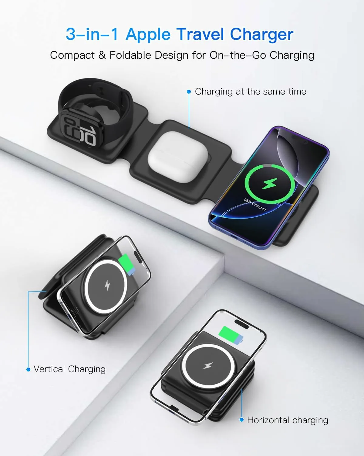Fold Magnetic Wireless Charger for iPhone: Compact Charging Pad Fit Travel