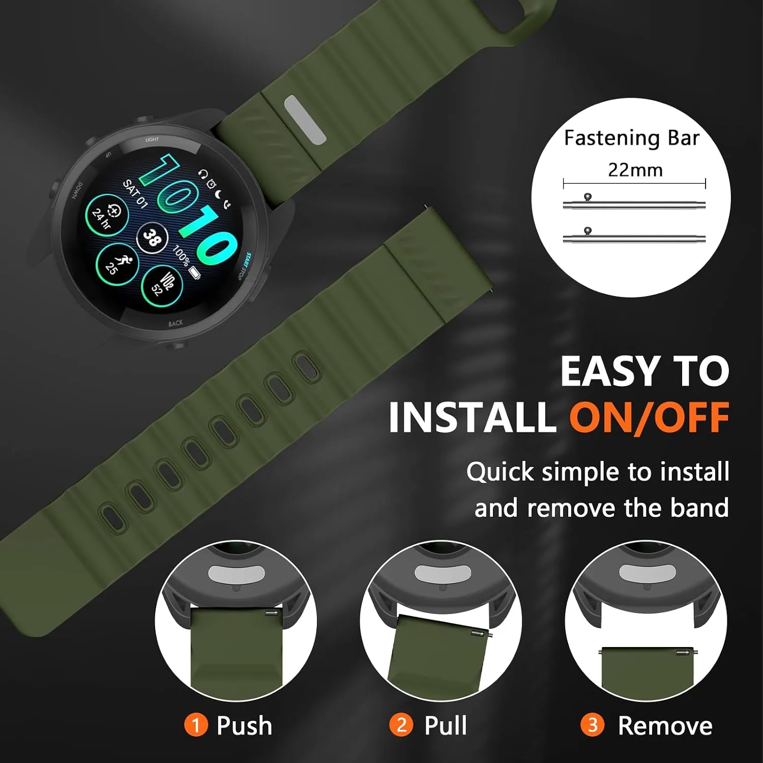 OVERSTEP Watch Band for Coros Pace 4/3/Apex 2 Pro/Apex 46mm/Apex Pro