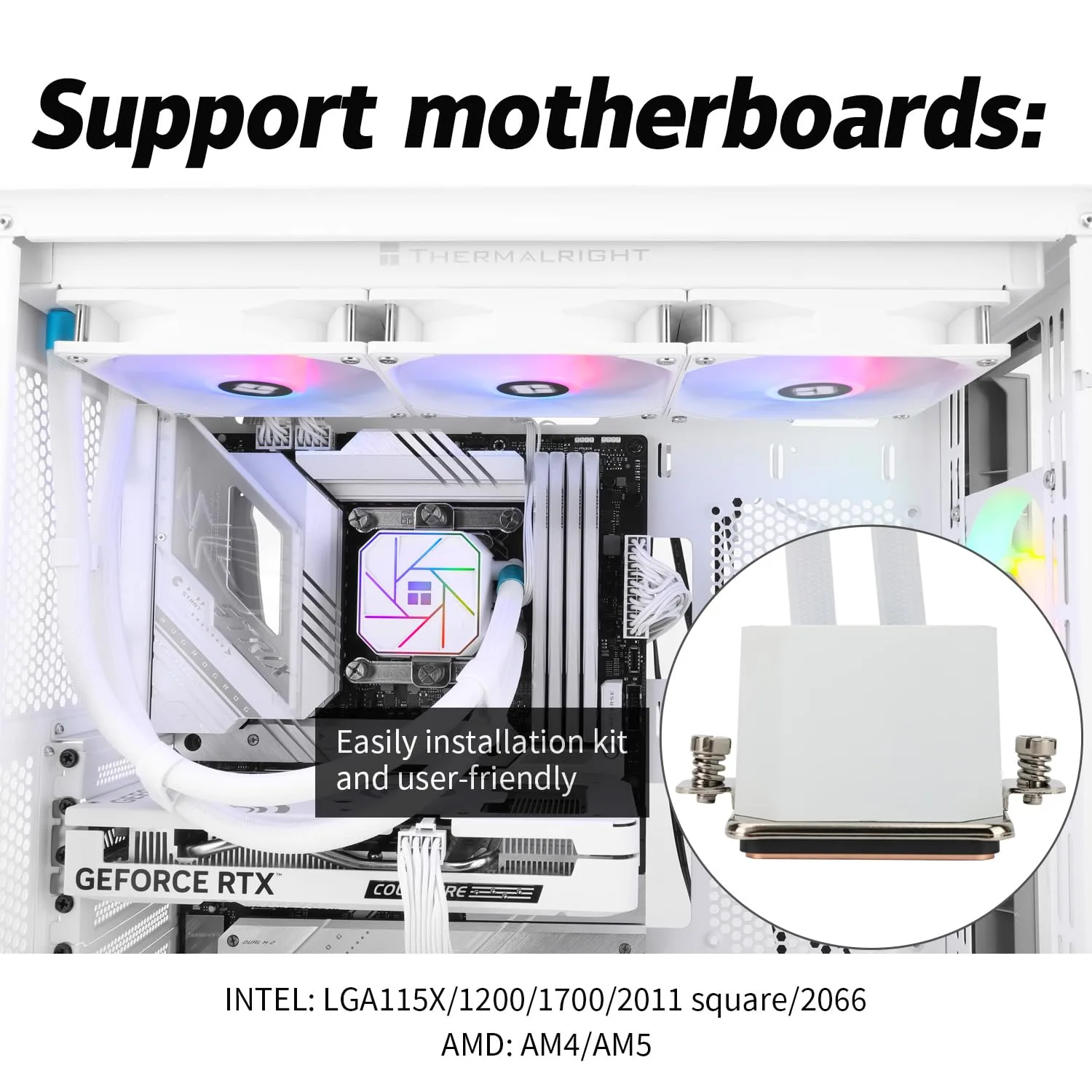 Thermalright Aqua Elite 360 White V3 CPU Liquid Cooler, AIO Pump Head Speed Up to 2800RPM, TL-C12W-S V2×3 PWM Fans, for AMD/AM4/AM5, Intel LGA1150/1151/1200/1700/1851, Computer CPU Aio Cooler