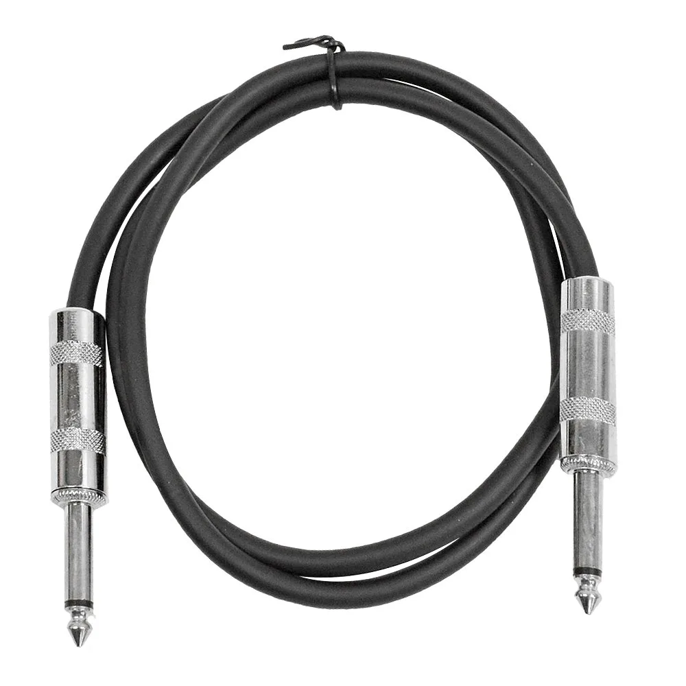 Seismic Audio SASTSX-3Black-6PK 3-Feet TS 1/4-Inch Guitar, Instrument, or Patch Cable, Black