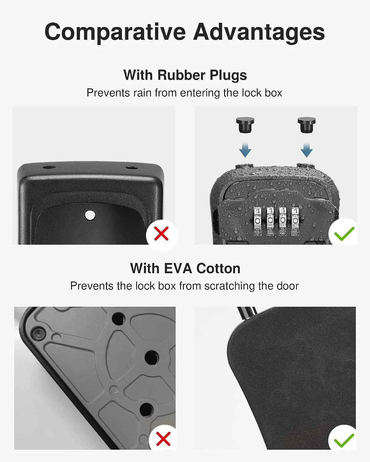 Puroma Key Lock Box for House Keys Combination Lockbox with Code, 1 Black
