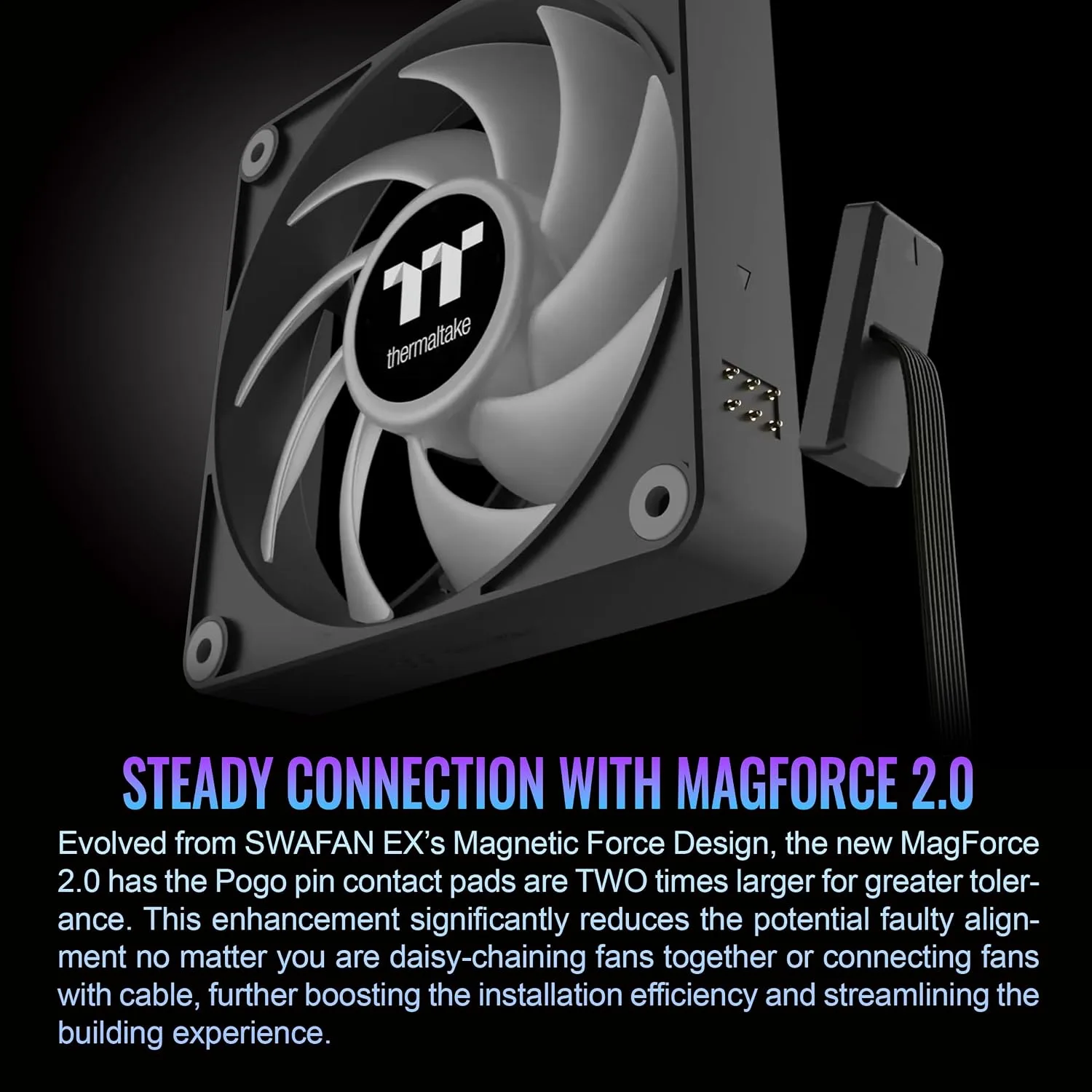 Thermaltake CT120 EX ARGB Sync PC Cooling Fan (3-Fan Pack), Magnetic Connection, 5V Motherboard Sync, 16.8 Million Colors 9 Addressable LEDs, 120 mm Case/Radiator Fan, CL-F181-PL12SW-A