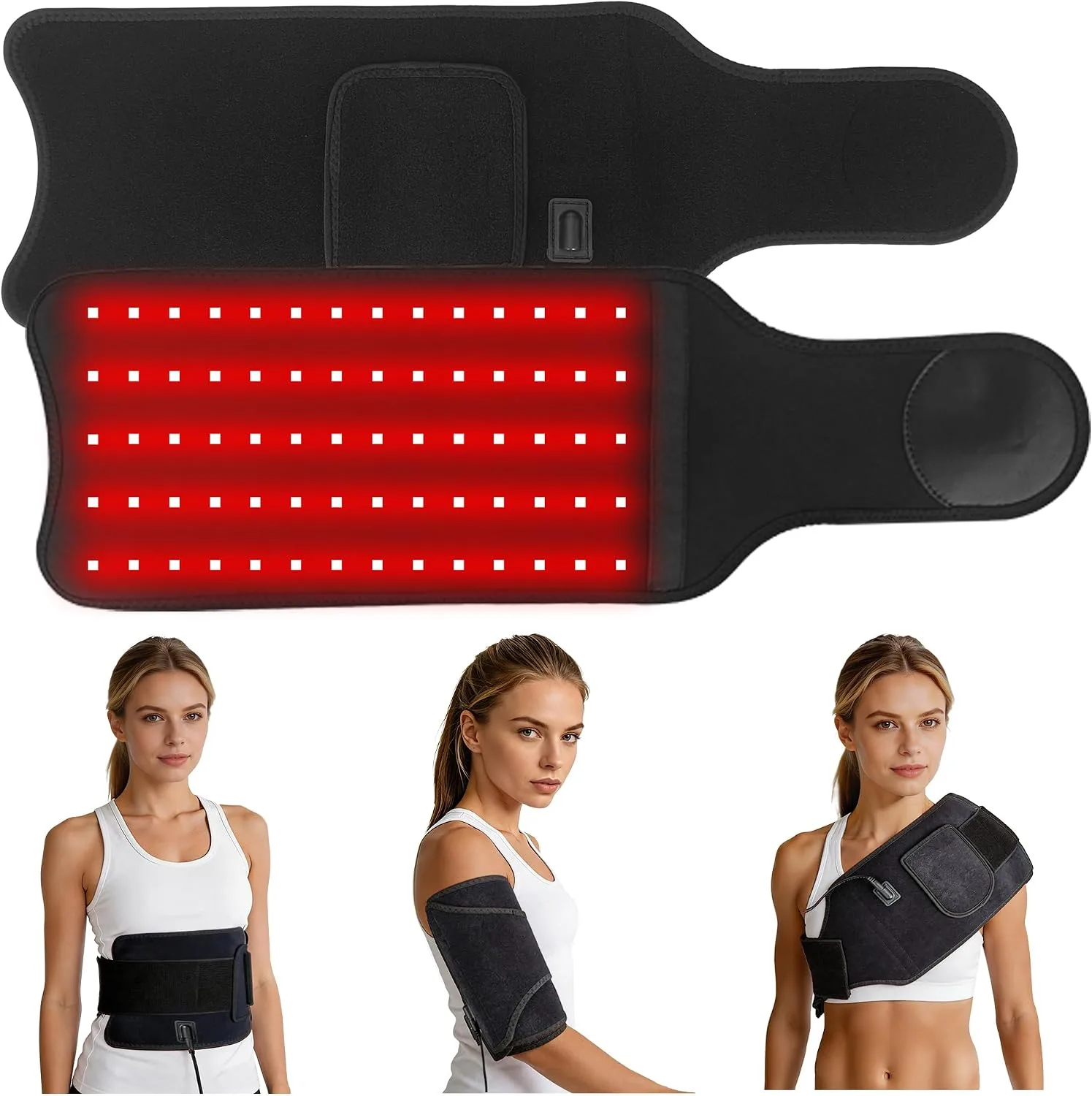 Red Light Therapy Pad, 70 LEDs Adjustable 22.1"x7.1" Light Wrap,Corded
