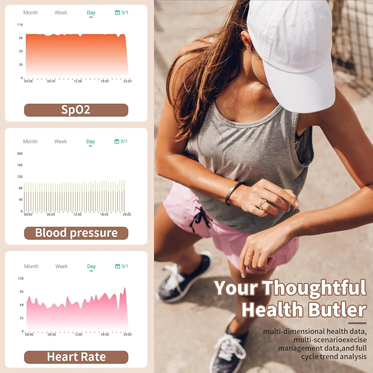 Smart Ring for Women-Men,Health-Fitness Tracker with Heart Rate, Sleep Monitor, Blood Oxygen, HRV, 128 Sports Modes, IP68 Waterproof, Gesture Control, No Subscription Fee,with iOS & Android (7)