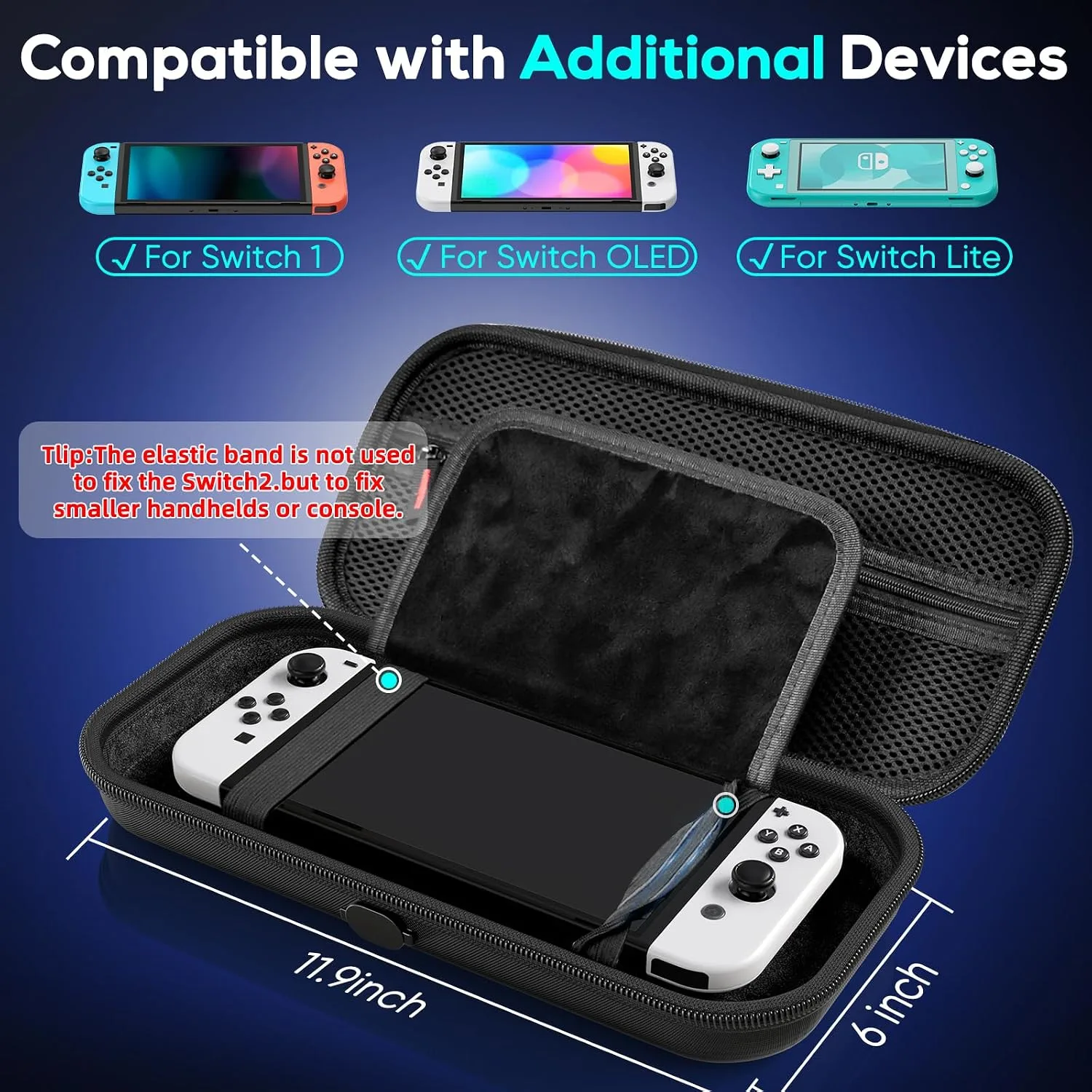 Auarte Switch Case for Switch 2 Console (2025)/OLED, [Charge Inside] Design