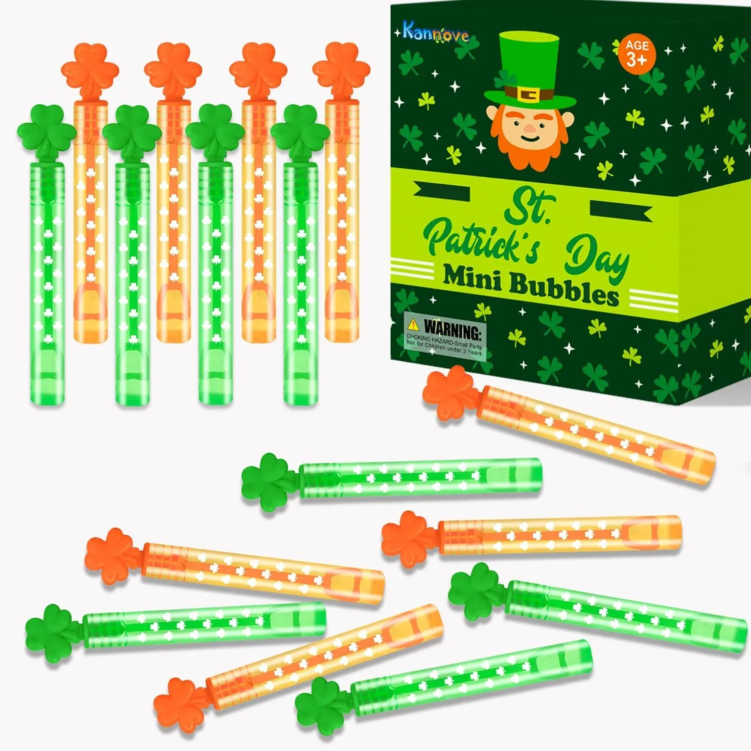 St Patrick's Day Mini Bubble Wands Toys Gifts Bulk for Toddlers 64 PCS