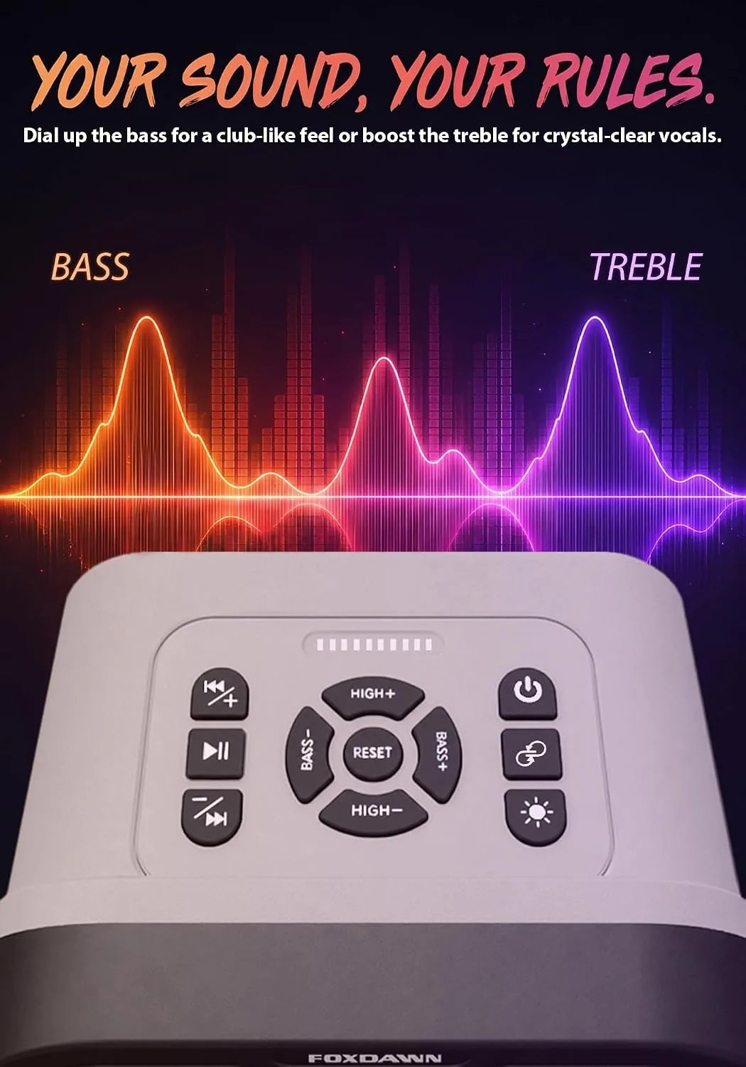 Foxdawn Party Bluetooth Speaker: 240W Peak Loud Sound with Deep Bass