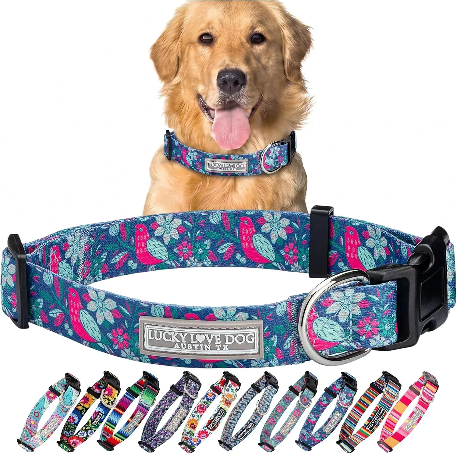 Collar ajustable Lucky Love Dog para perros grandes Carriebelle