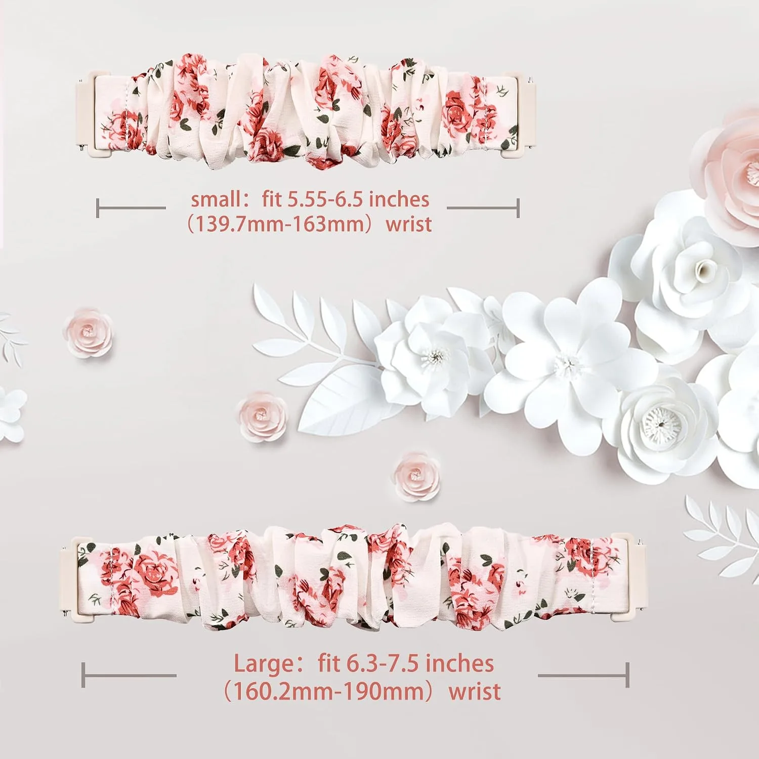 Compatible with Samsung Galaxy Watch 7/6/5/4/Active 2/FE Bands - 40mm/44mm, 20mm Quick Release Scrunchie Strap - Stretchy Cute Elastic Fabric Bands (10-Pack) Women