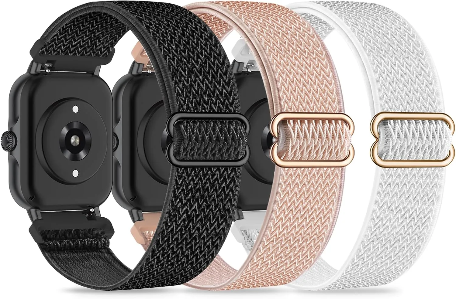 3 Pack Stretchy Nylon Bands for IDW13,IDW16,IDW19 Smartwatch Bands, 22mm Elastic Straps for Fitpolo IDW13/Woneligo W13/FITVII HM57, TOOBUR/ENOMIR/MILOUZ/Gydom/Faweio/Amzhero/Tensky IDW19 Smart Watch for Women Men