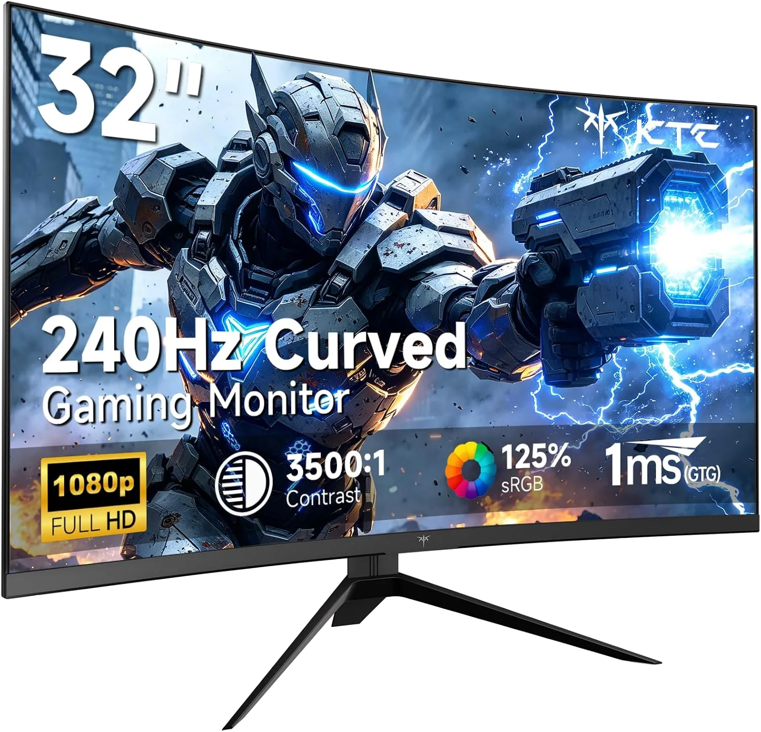 KTC 32 Inch 240Hz Curved Gaming Monitor, FHD 1500R HDR PC Monitor, H32S17F
