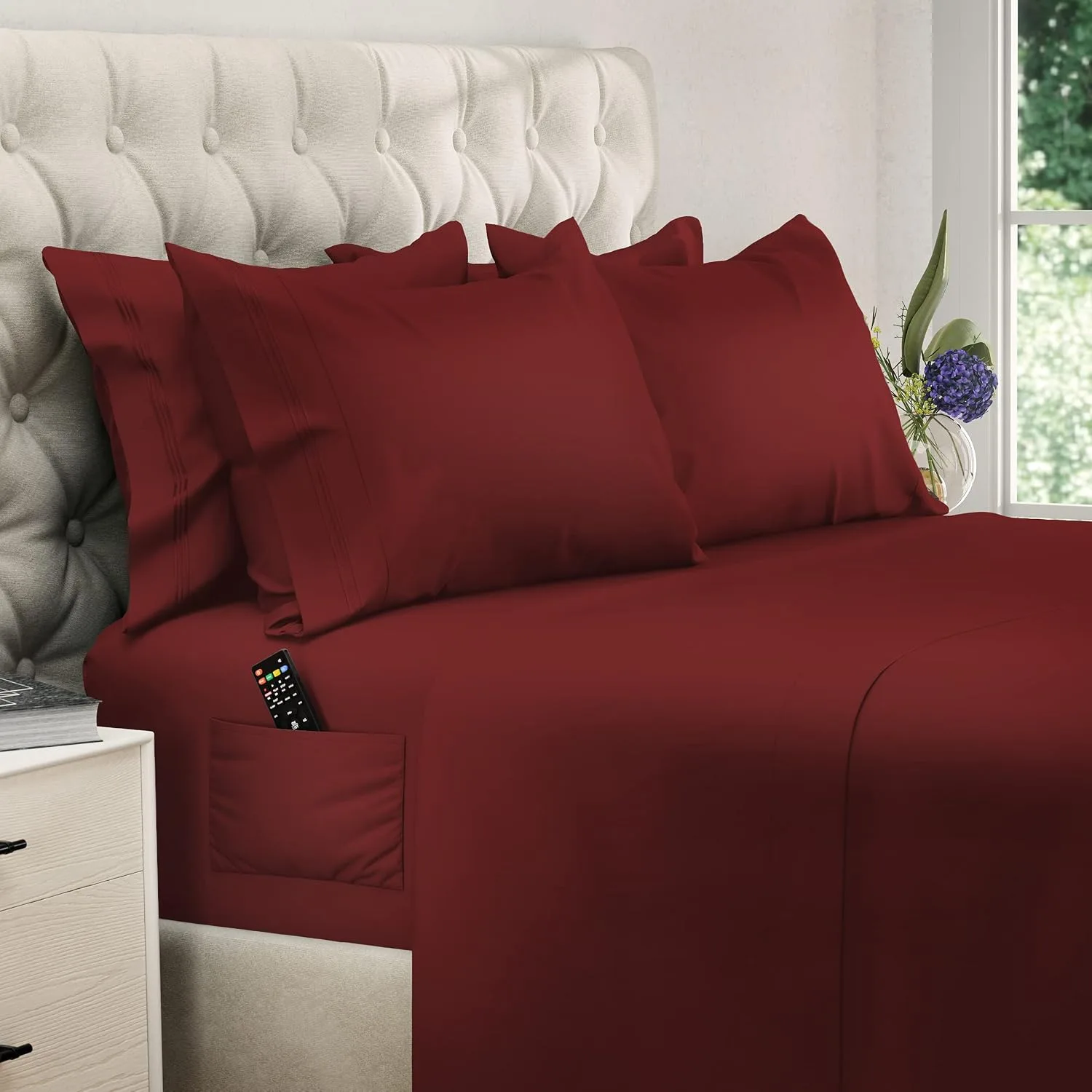 DREAMCARE King Size Sheets Set - 6 pcs Breathable Cooling Sheets King Size