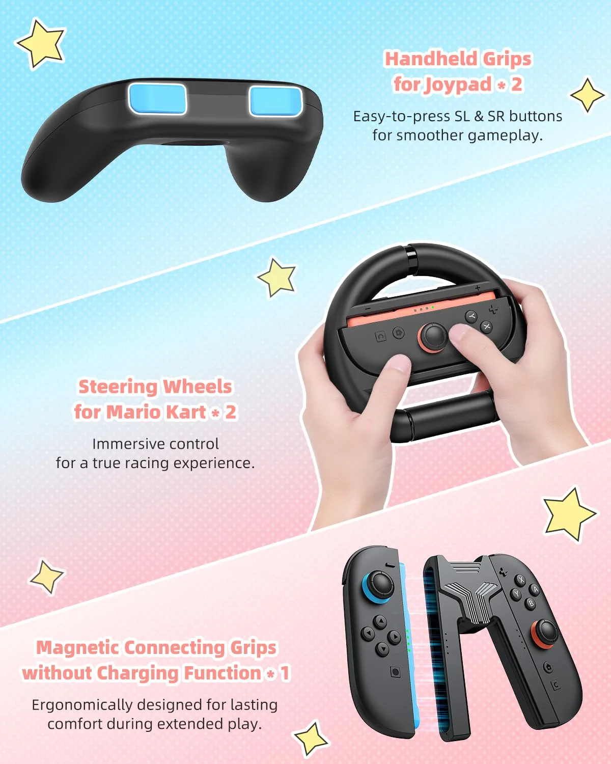 Switch 2 Accessories, 17-IN-1 Pro Controller Bundle for Nintendo Switch 2