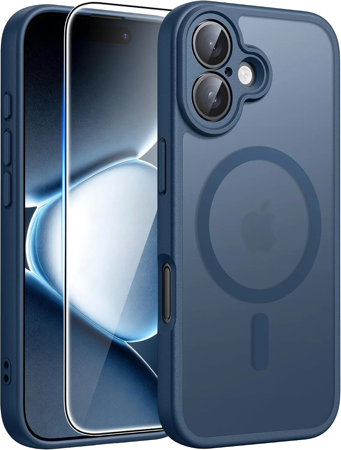 FNTCASE for iPhone 16 Case Fit for MagSafe Blue