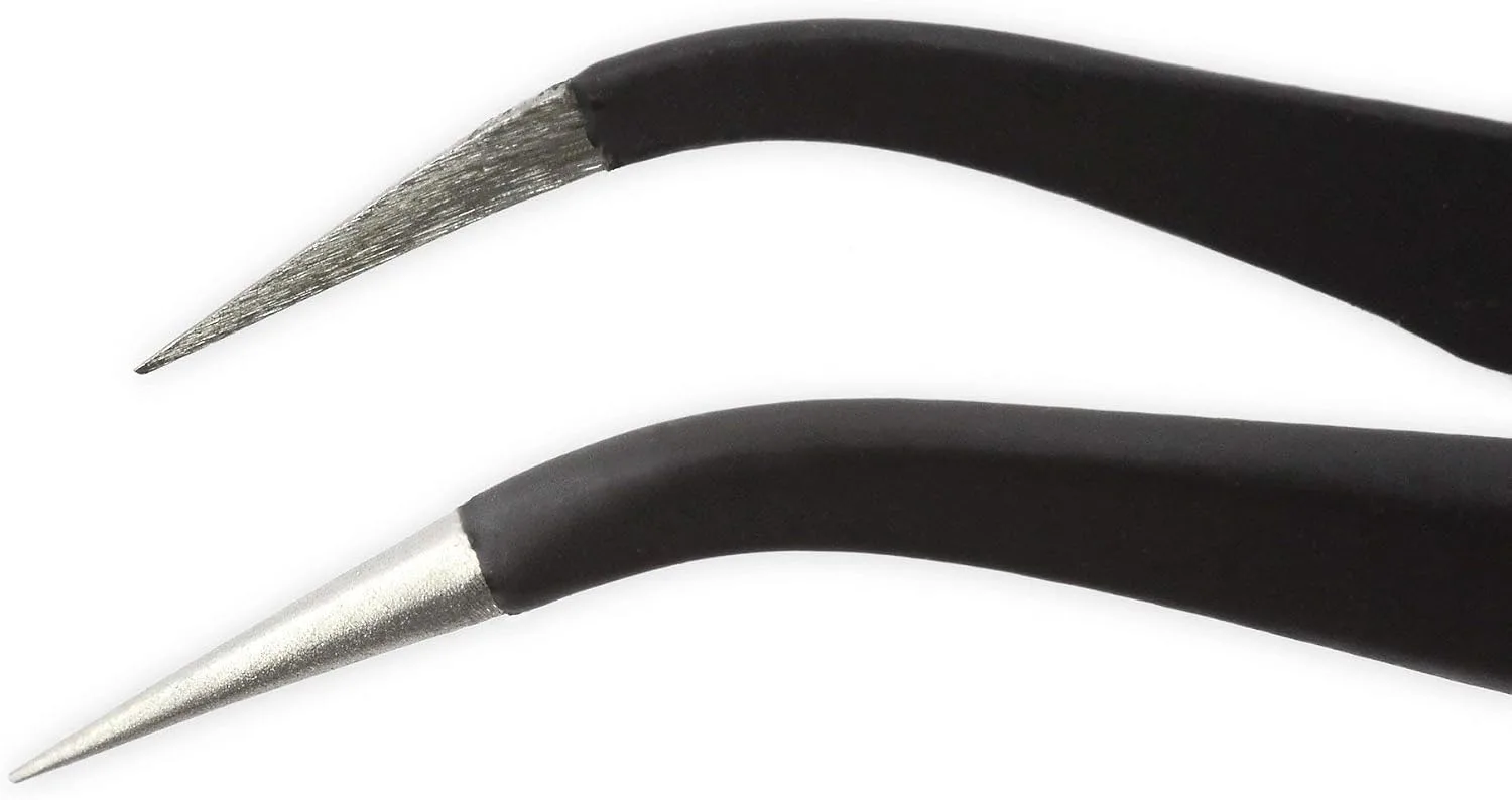 iFixit Precision Tweezers Set - Extra Fine, Angled, Blunt Tips