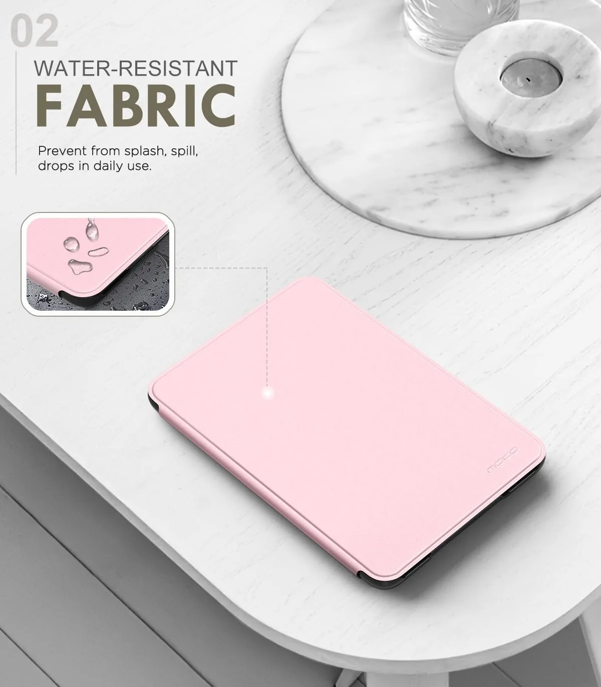 MoKo Case for 6" Amazon Kindle Basic 11th Gen 2024/2022, Pink