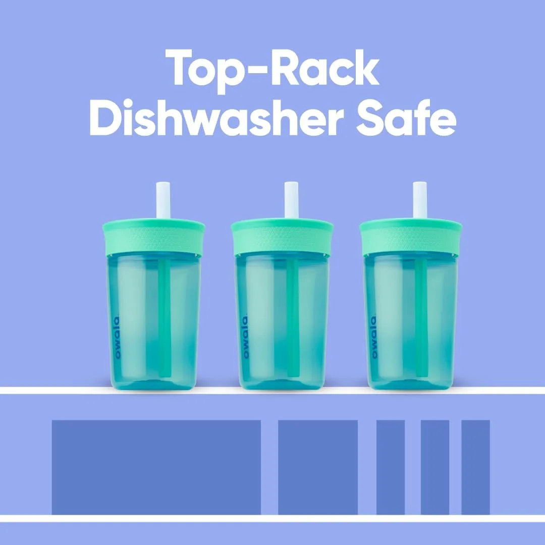 Owala Tumbler Kids Plastic Water Bottle 15 oz Blues