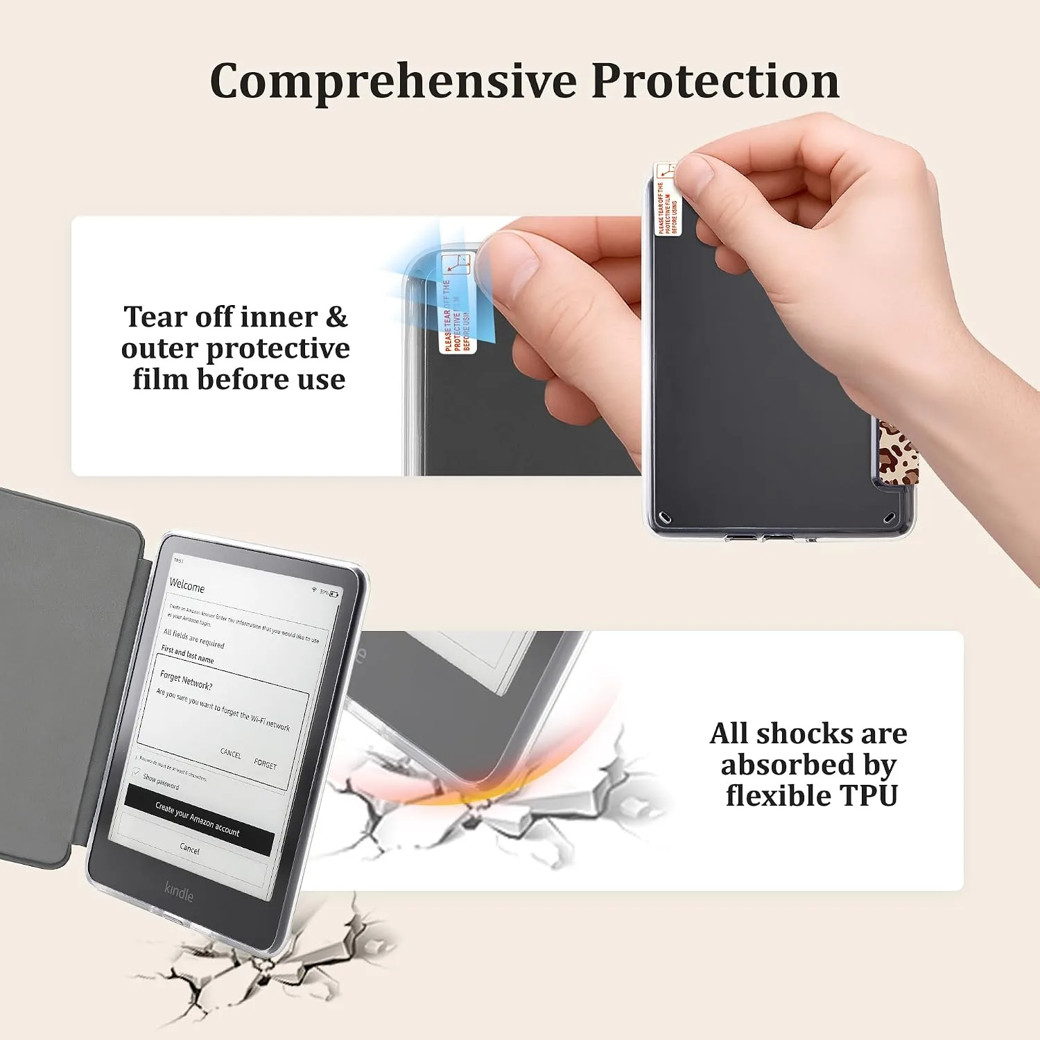 Clear Case for 7'' Kindle Paperwhite 12th Gen 2024 & Colorsoft