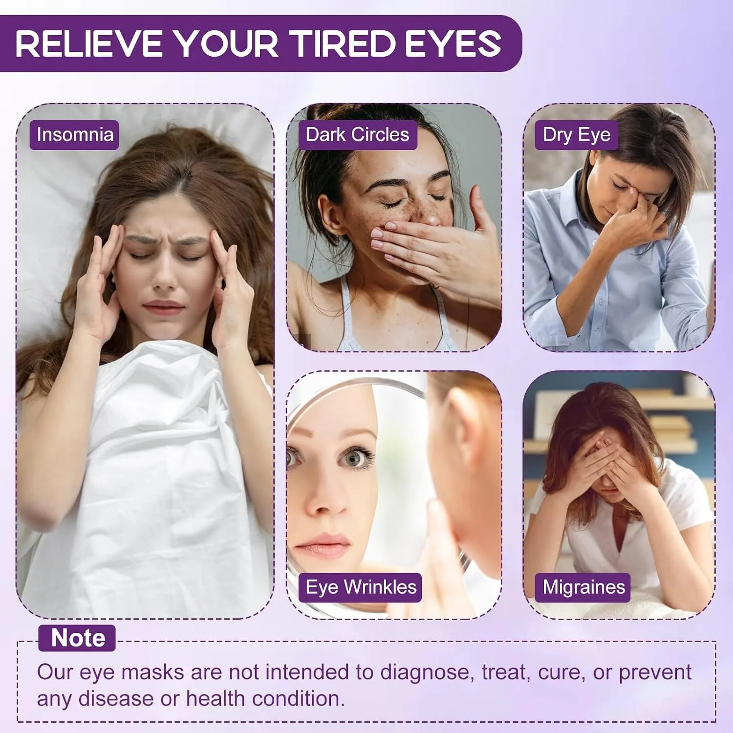 XPCARE 24 Pack Steam Eye Mask Disposable for Dry Eyes Cornea Care-Lavender