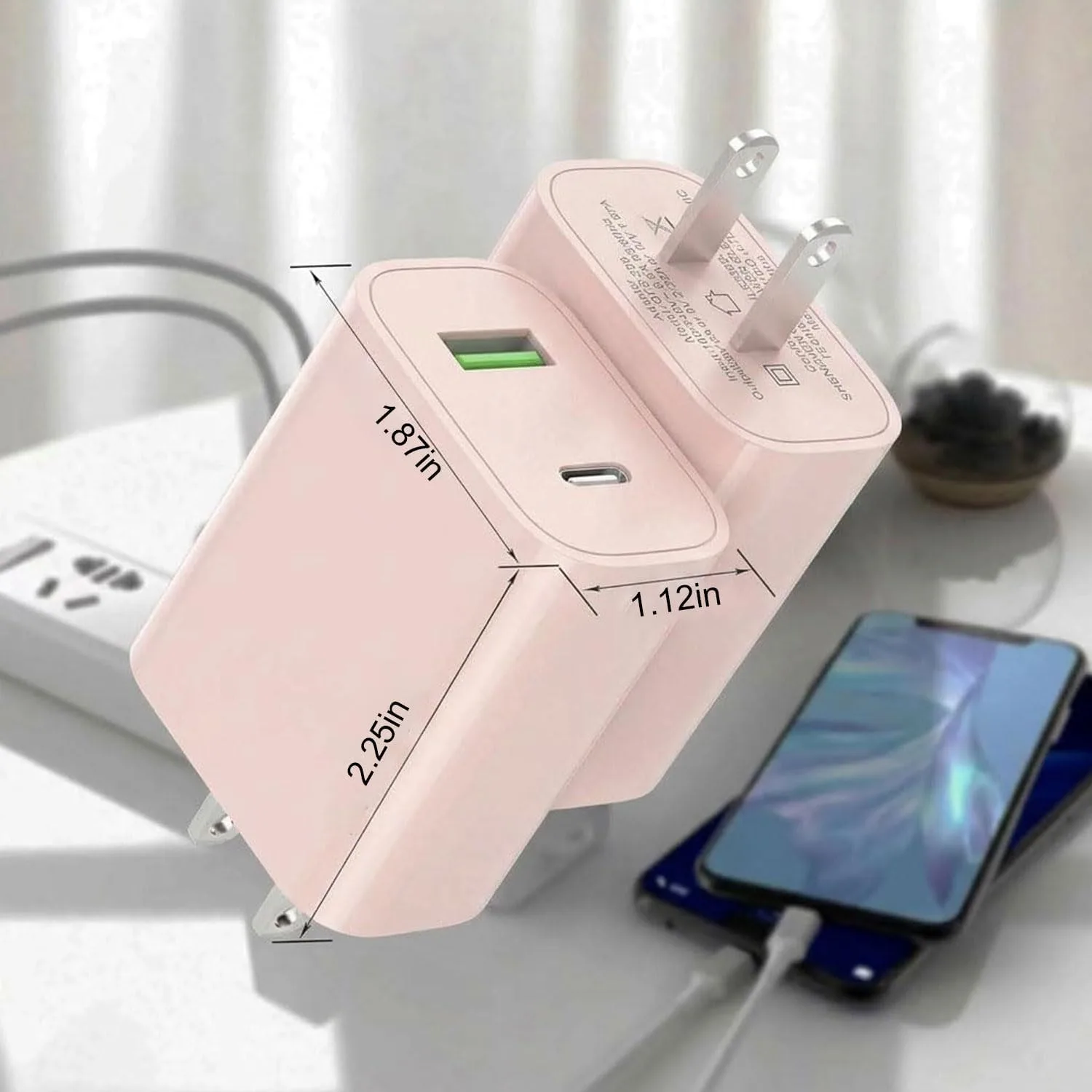 2 Pack USB C Charger Block, Dual Port Type C Wall Charger Fast Charging