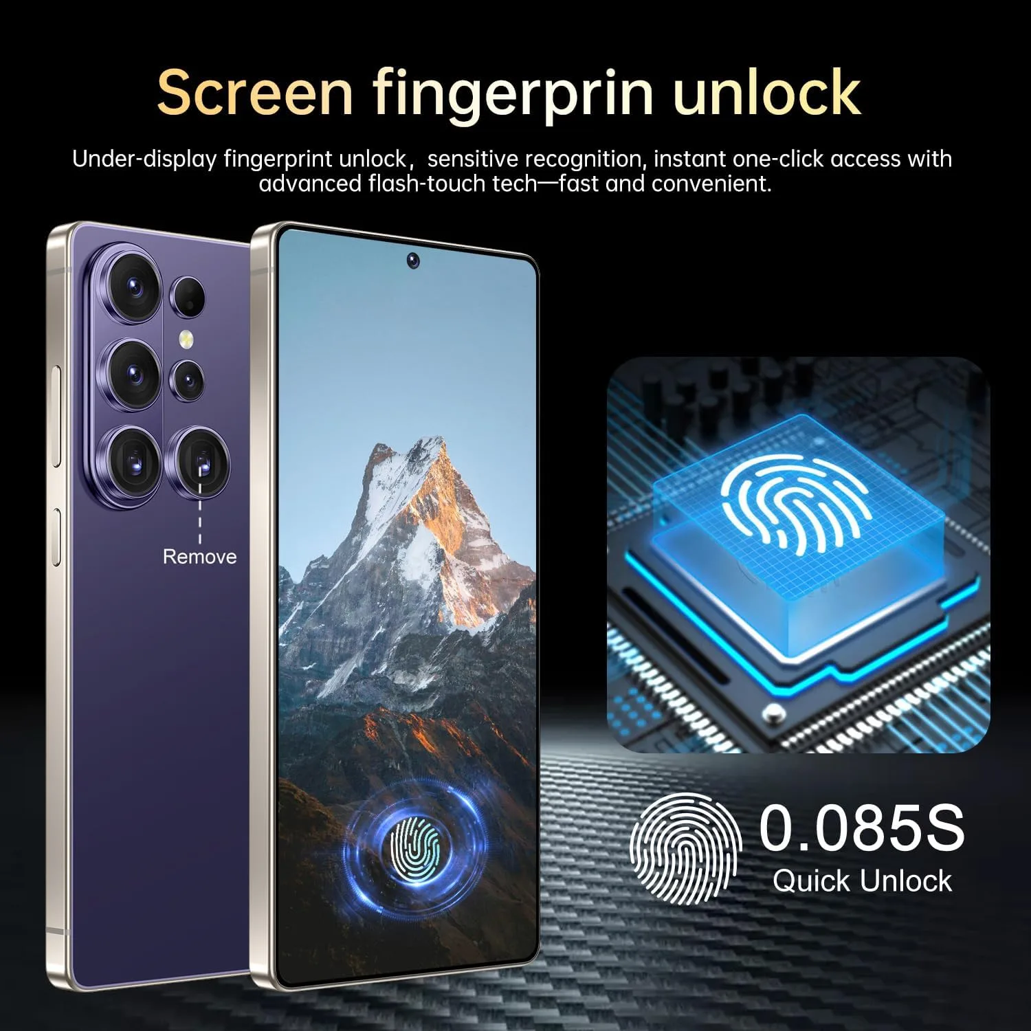 Huness 26 Ultra Unlocked Cell Phone,Built in Pen,16+1TB Unlocked Phone, Android 15 Battery 7000mAh 6.99" HD Screen Smartphone, 5G/Face ID/Fingerprint Lock/Dual SIM/GPS (Deep Purple)