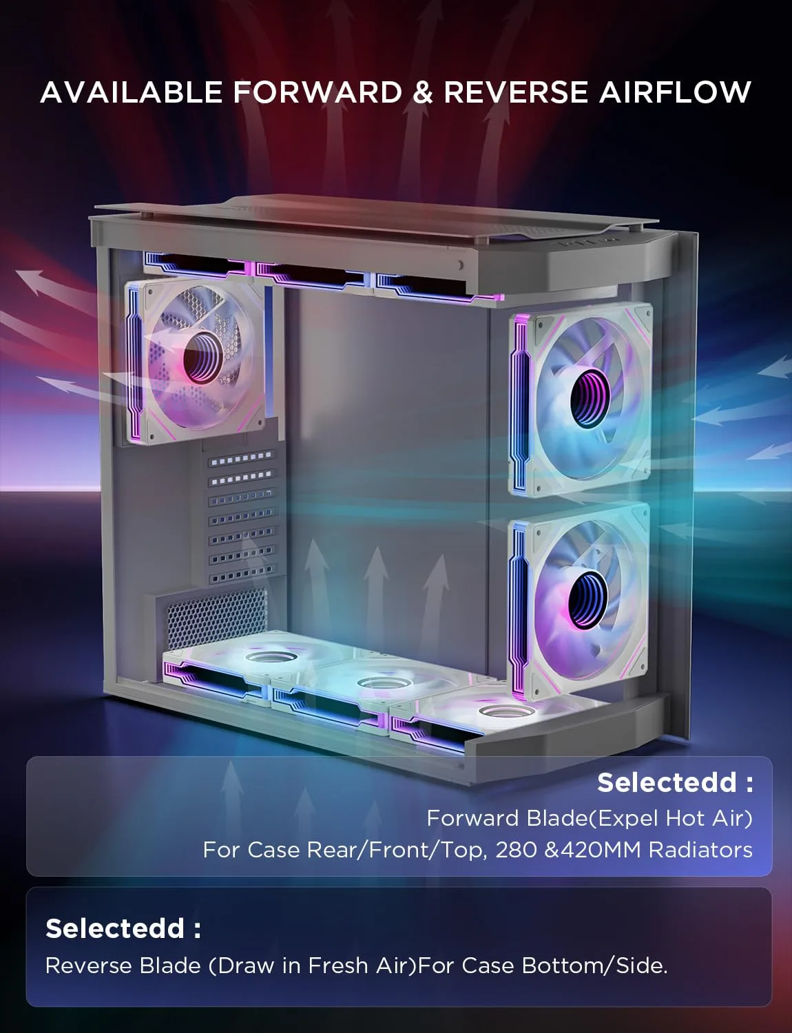 AsiaHorse Amici 140mm ARGB PC Case Fan, HDB Bearing Fan with ARGB Lighting, Fan Speeds Up to 2000 RPM, Compatible with Motherboard Aura SYNC (Enhances PC Case Aesthetics)