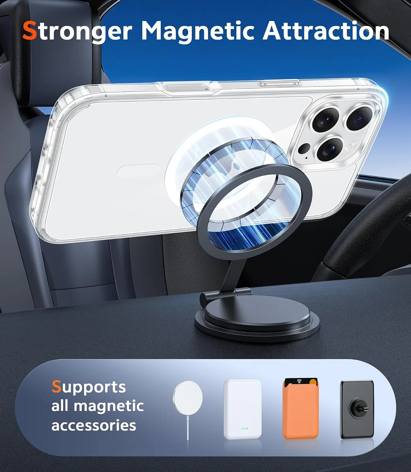 FNTCASE for iPhone 16 Pro-Max Case Compatible with Magsafe Clear Phonecase