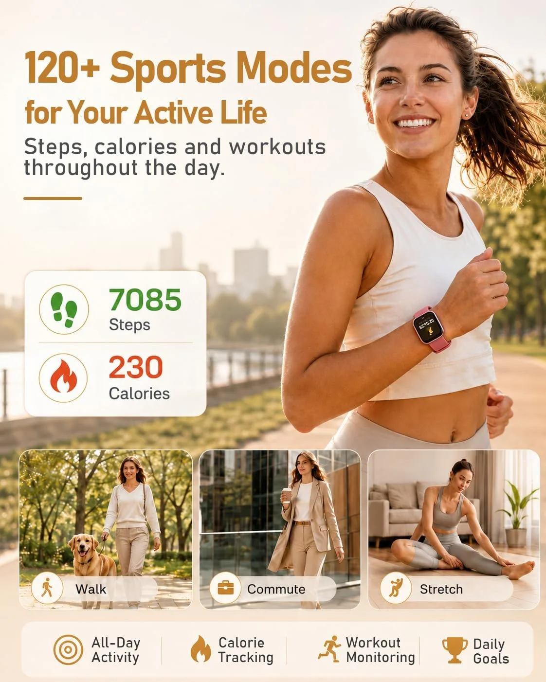 MorePro Health Fitness Tracker Smart Watch with 24/7 Heart Rate Monitor