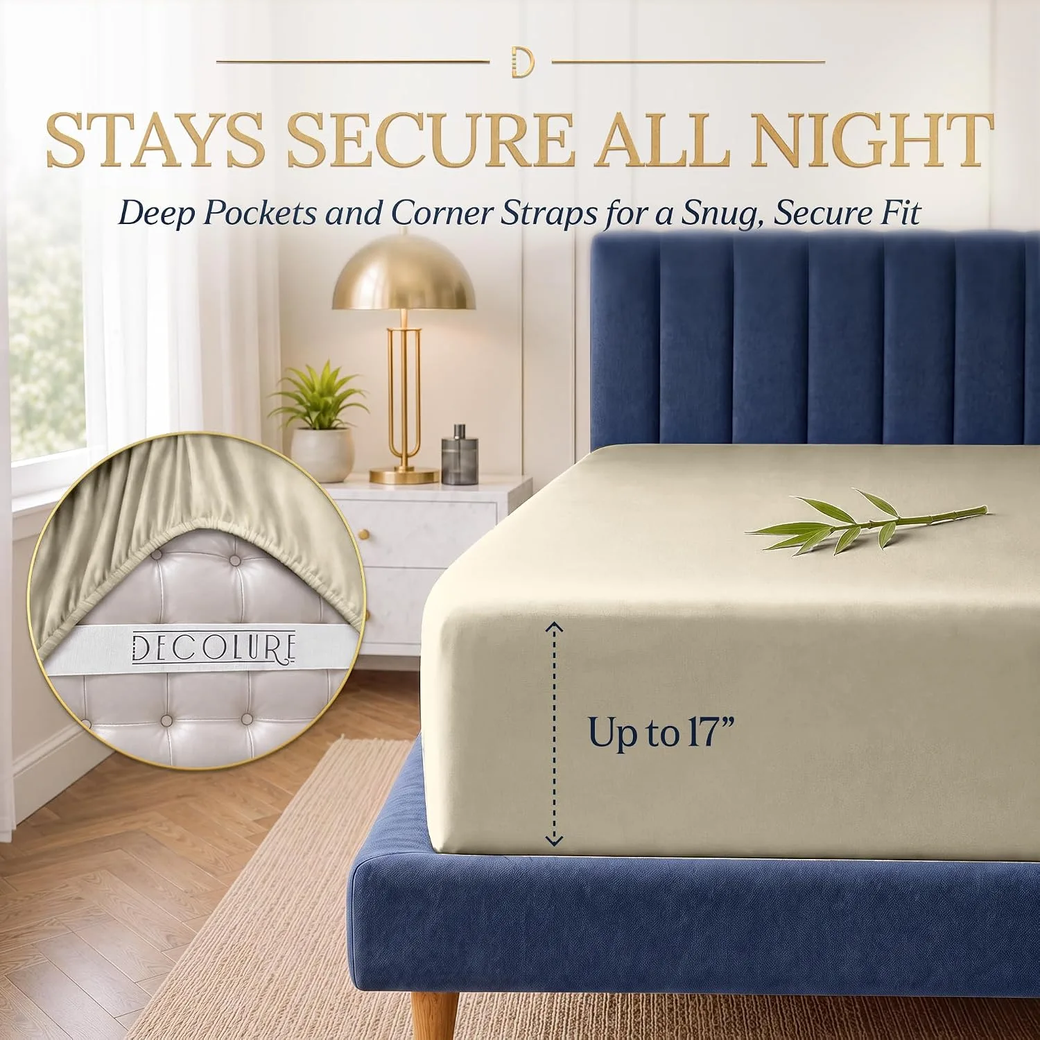 DECOLURE 100% Viscose from Bamboo Sheets Twin Size | 3 Pc Cooling Bed Set