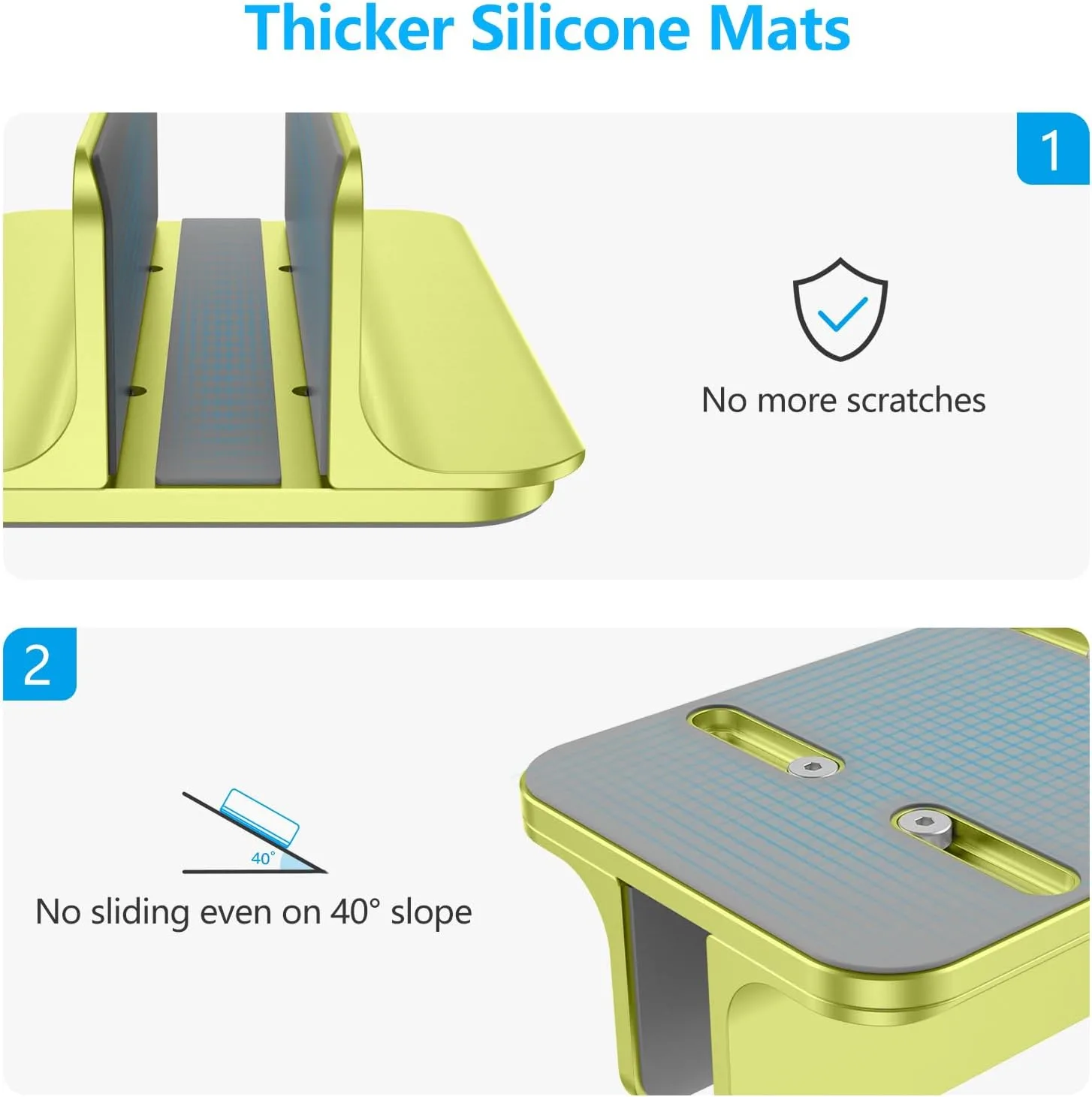 OMOTON Vertical Laptop Stand Holder, Adjustable Dock for MacBook, Citron